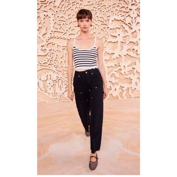 Ulla Johnson Klea Tank Top in Noir Stripe M - Picture 4 of 6